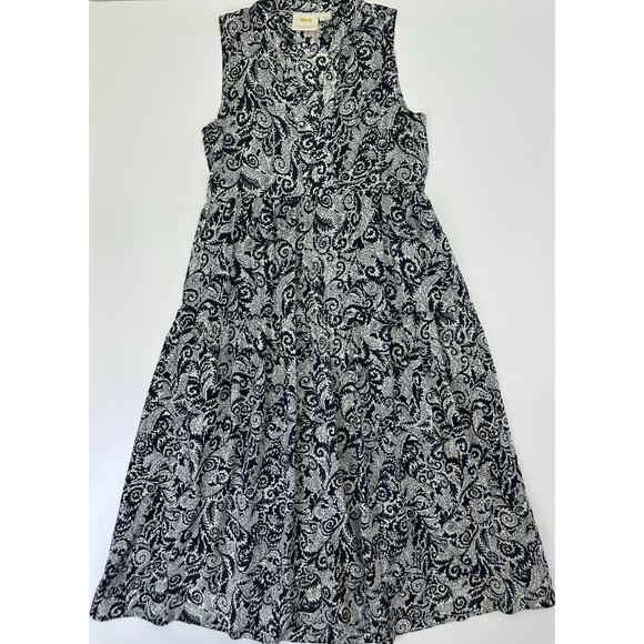 Maeve by Anthropologie Navy Blue & White Printed Maxi Dress XSP - Picture 5 of 11